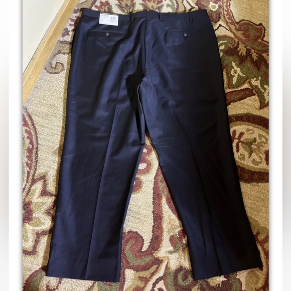 TASSO ELBA Greg Norman 42W x 30L FlatFront Wool Natural Stretch BLACK $150 NEW - Picture 6 of 13